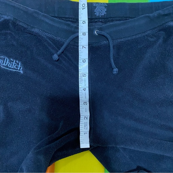 Von Dutch Logo Ankle Cropped Sweat Pants Loose Fit Baggy Low Rise Hip Hugger Lrg - Picture 8 of 11